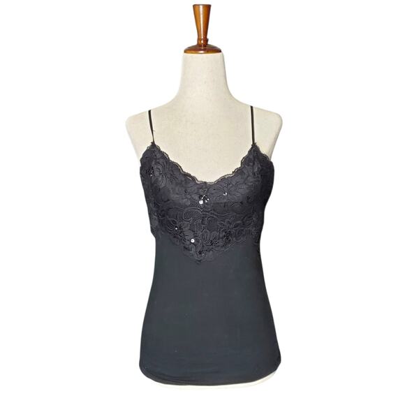 Wet Seal Tops - Y2k Whimsigoth Wet Seal Sparkly Lace Cami Tank Top - Size Medium